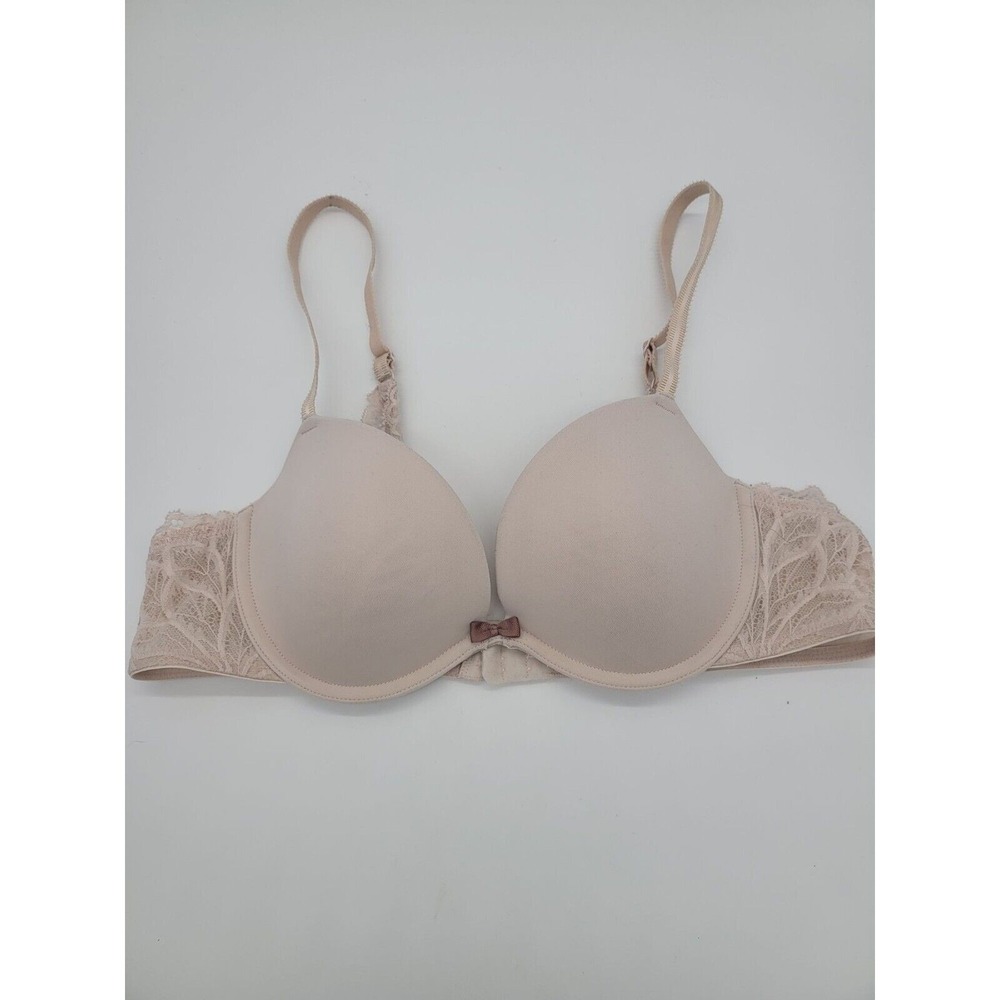 Auden Plunge T Shirt Bra 36A Womens Lightly Lined Light Pink Underwired